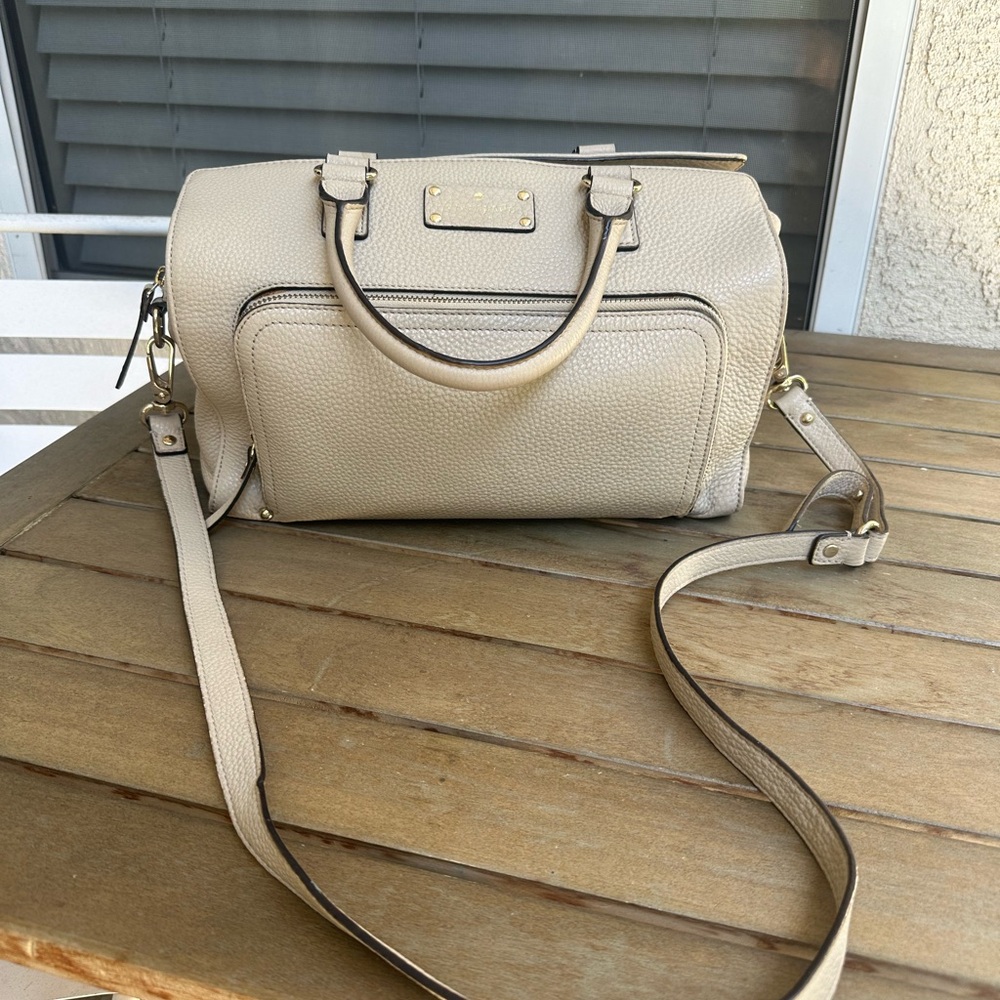 Kate Spade Baxter Cream Pebble Leather Satchel
